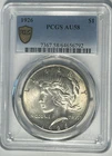 1926 PEACE DOLLAR PCGS AU 58