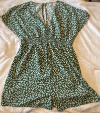 Womens Maternity Random Printed V-neck Short Sleeve Playsuit