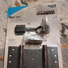 National Hardware Self Closing Gate Latch Kit Steel Black Powder Coated N343-475