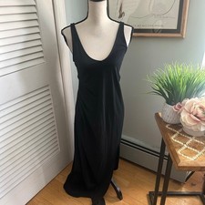 Express Dress Womens Small Black Maxi Tank Deep Scoop Neck Sleek Minimalist Chic