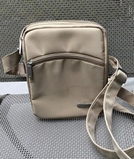 Travelon Tan Leather Mini Crossbody Travel Organizer Bag