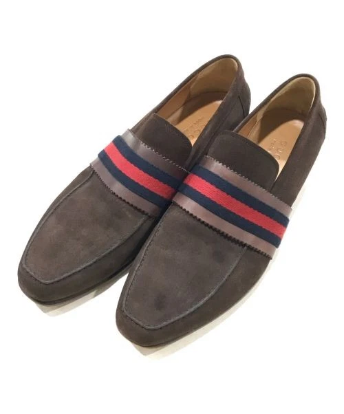 Chaussures d'affaires homme GUCCI Sherry Line daim marron cuir 9
