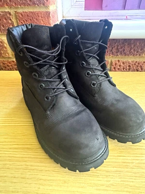 Timberland Premium 6-Inch Women's Waterproof Boots Black Nubuck Size UK 3.5