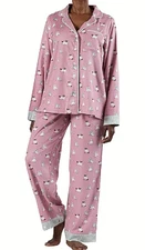 NEW Munki Munki Women's 2-piece Kitty Cats Pink Flannel PJ Pajama Set PICK SIZE