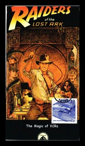 US COVER RAIDERS OF THE LOST ARK MOVIE VCR ENTERTAINMENT CELEBRATE CENTURY FDC