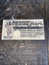 Billet Allemagne 10 Mark 1919 Modifié 1000000 Mark 1923
