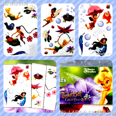 DISNEY FAIRIES Tinkerbell & Friends  48  REMOVABLE  WALL STICKERS  NEW FREE SHIP