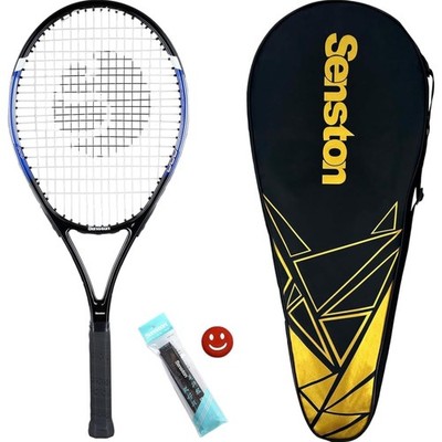 Tennisschläger Damen Herren leicht 27 Zoll Aluminium mit Tasche Overgrip Vibr...