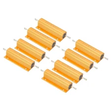 8PCS 100W 4 Ohm Aluminum Shell Resistor Housing Resistor Golden