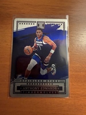 2022-23 Impeccable Anthony Edwards Stainless Stars Metal Card /75