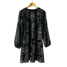 Calvin Klein Paisley Print Long Sleeve A Line Dress Size 6