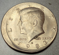 1983 P  KENNEDY HALF DOLLAR  15% OFF- CENTER  ERROR  BU-UNC
