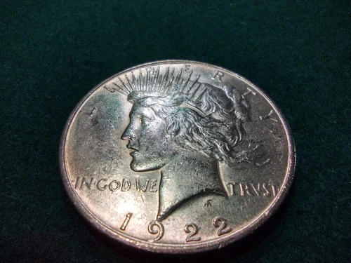 1922 Silver Peace Dollar In Beautiful Condition AU Great Detail See Pictures