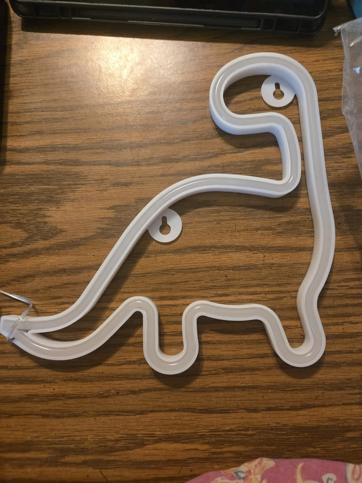 Letrero de neón de dinosaurio con luz LED decoración de pared decoración de habitación lindo verde noche Foto 3 de 3