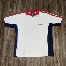 VTG Tommy Hilfiger Athletics White Navy Red Cotton shirt pull over sz L