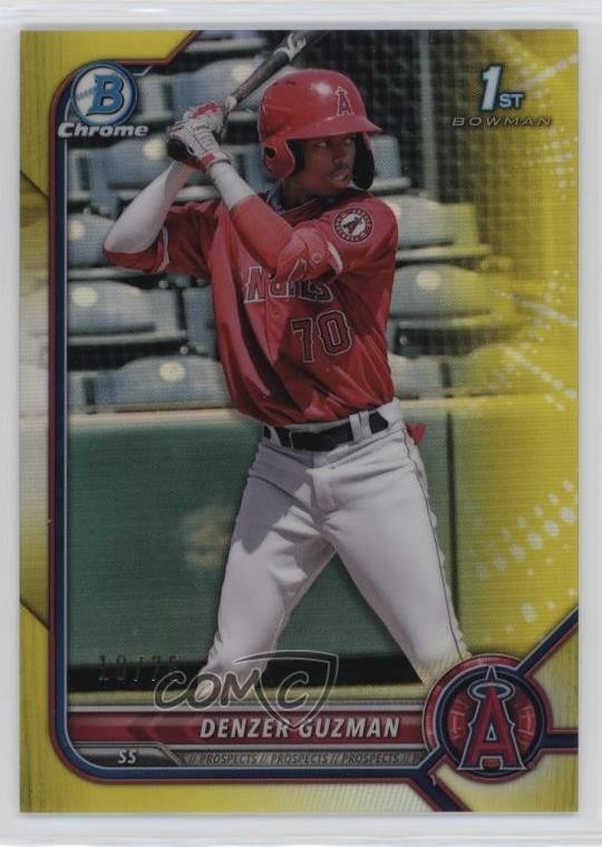 2022 Bowman Chrome Prospects Yellow Refractor 10/75 Denzer Guzman #BCP-138 r9d
