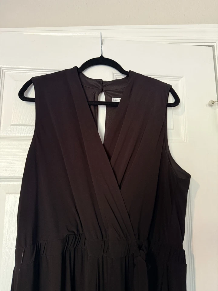 Mono Sandra Darren para mujer XXL negro lazo lateral cintura ceñida Foto 3 de 4