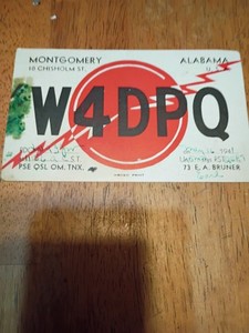 QSL 1941 Radio Card Alabama