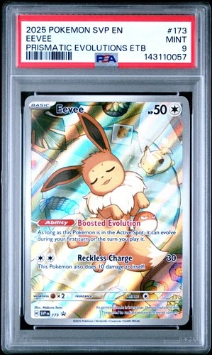 2025 POKEMON SVP PRISMATIC EVOLUTIONS ELITE TRAINER BOX #173 EEVEE PSA 9