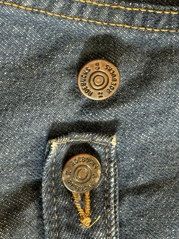 Chaqueta de Camionero Forrada de Lana Denim Sears Roebucks De Colección Años 60 Para Hombres 36" Pecho EE. UU. Foto 3 de 4