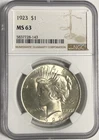 1923 PEACE "NGC MS63"🔥BEAUTIFUL COIN, COLOR, HIGH POINTS, FEATHERS/HAIR/PEACE✅