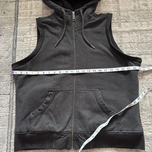 Carhartt Womens Sherpa Lined Full Zip Hooded Sweatshirt Vest Large L Black 12-14 image 6