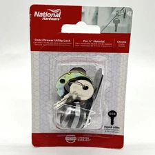 National Hardware Keyed Door/Drawer Utility Cam Lock 1/4” Chrome Steel N185-272