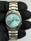 Vintage Seiko 5 Mens watch 7009 automatic Japan Day/date with Blue diial