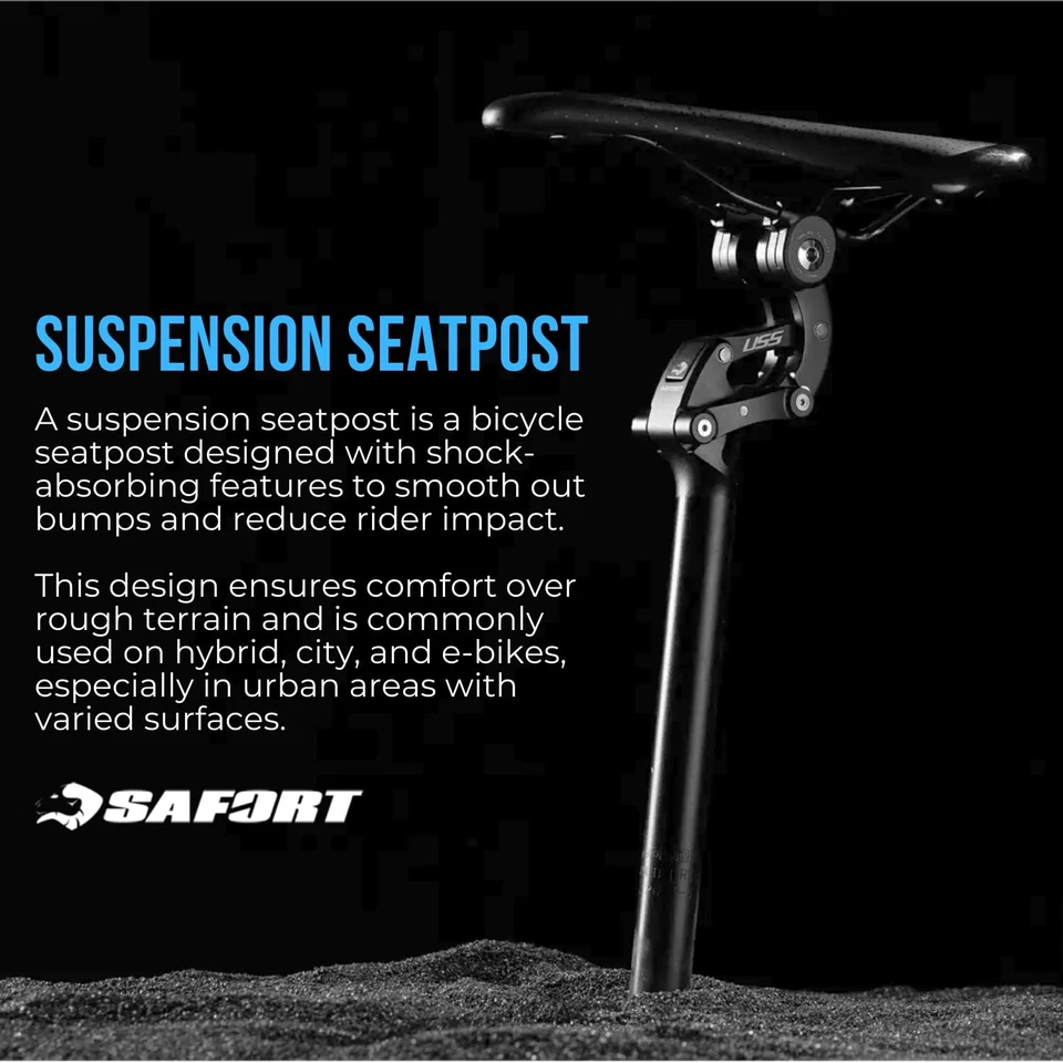 SAFORTBikes Suspension Seatpost for ebike & Heavy Riders (34.9x365mm) - Image 2 of 4