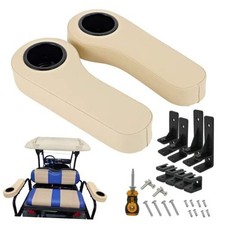 Golf Cart Armrest with Cup Holder for EZGO TXT Club Car DS Precedent and Beige
