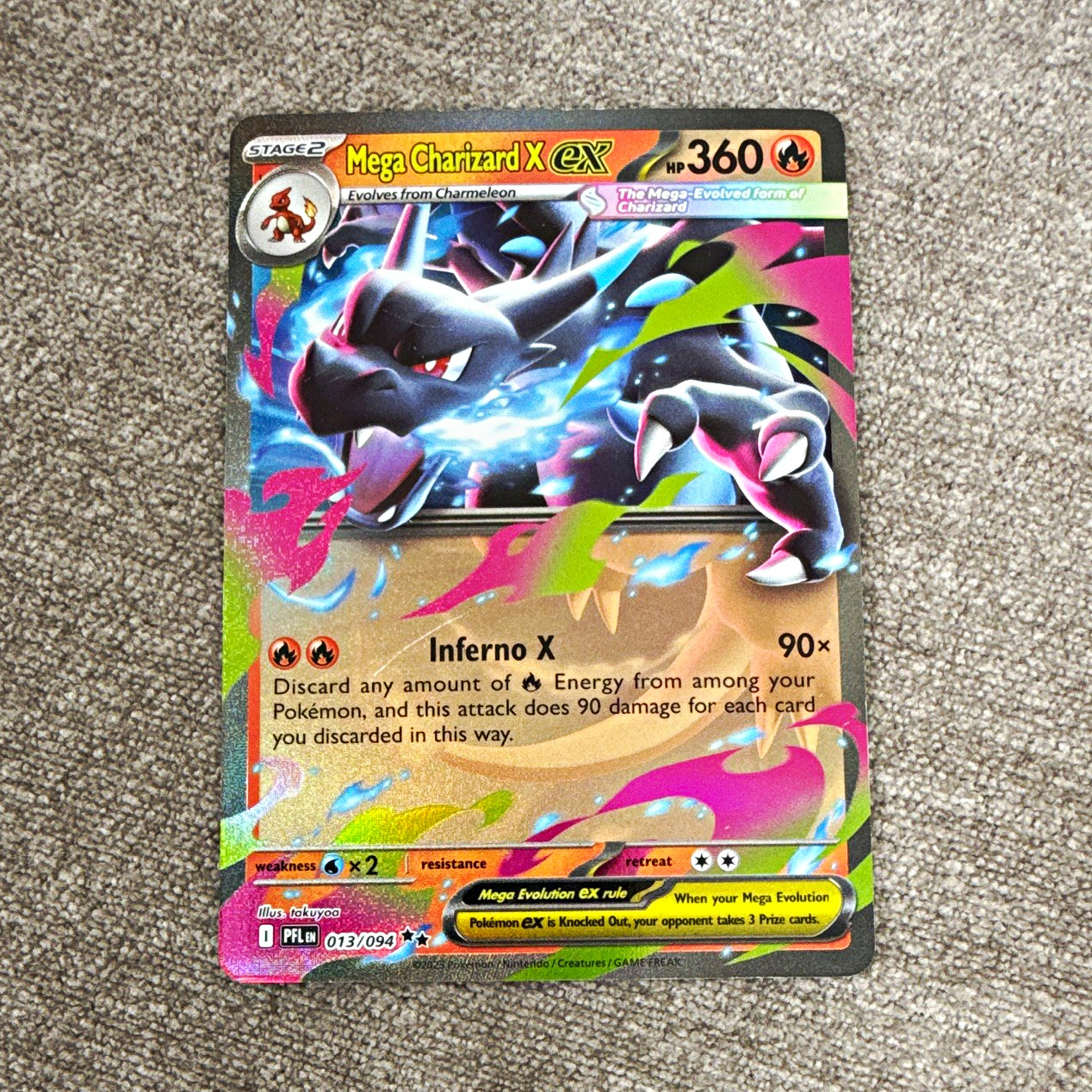 The Pokemon Company Mega Charizard X EX 013/094 Evolutions Full Art Holo