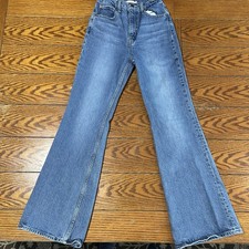 Levi s Premium 70s High Flare Blue Jeans Women s 25 Boho Denim Big E