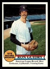 1979 Topps #202 Ron Guidry RB Near Mint Yankees RB