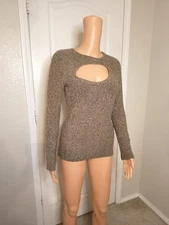 Cutout Wool Blend Old Money Pinup Farmhouse Cabincore Moda Women M Sweater -DP35