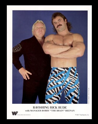 WWE RICK RUDE & HEENAN OFFICIAL LICENSED 8.5X11 ORIGINAL PROMO PHOTO FROM 1987