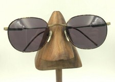 Vintage Attitudes For Eyes 9641 Antique Gold Tortoise Metal Oval Sunglasses