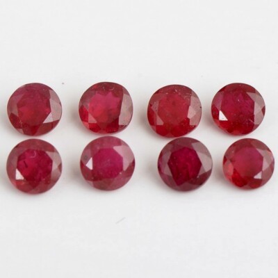 Wholesale Lot 2.5mm Round Cut Natural Mozambique Ruby Loose Calibrated Gemstone
