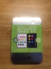Art 101 Watercolor Travel Kit With Creative Tools Metal Case Color Chart,Age 8 +