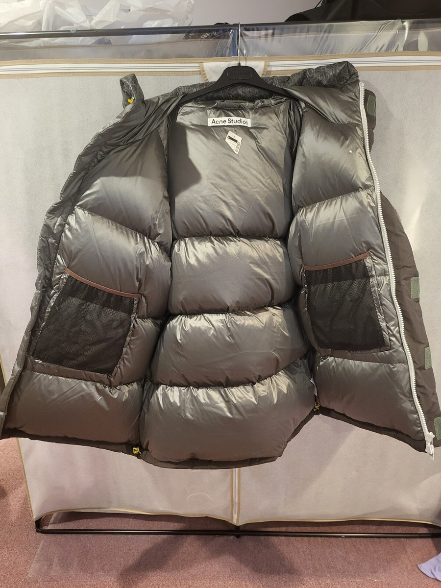 Acne Studios ヘルト付きハテットシャケット A90624DJO034 GREY ACNE STUDIO Nylon Down Puffer Jacket With Hood | eBay
