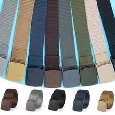 Mens Plastic Cam Buckle Nylon Canvas Tactical Waistband Webbing Military Belt