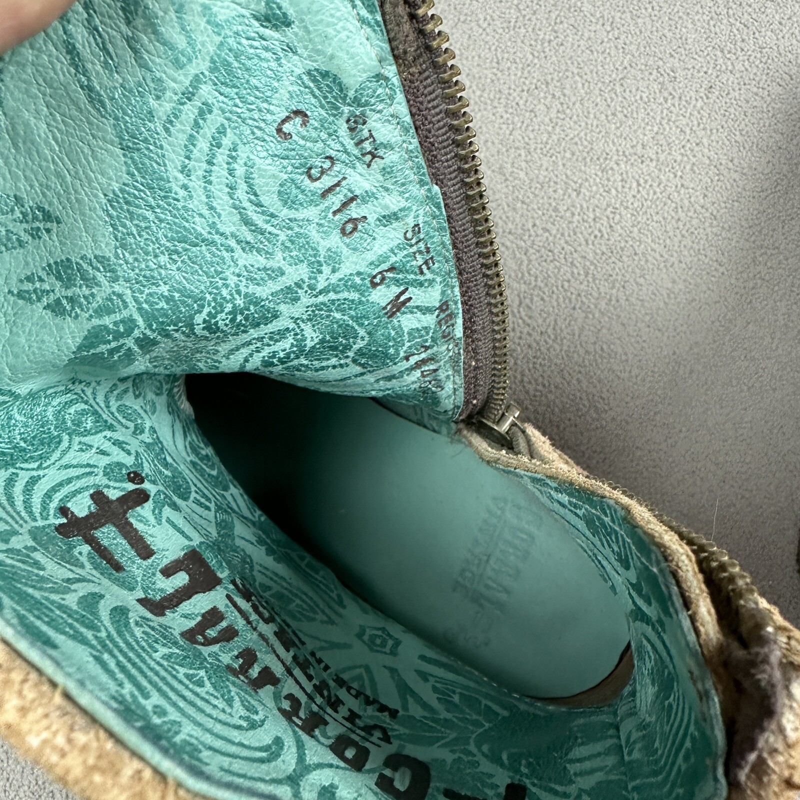 Corral Vintage Brown Patchwork Leather Short West… - image 13