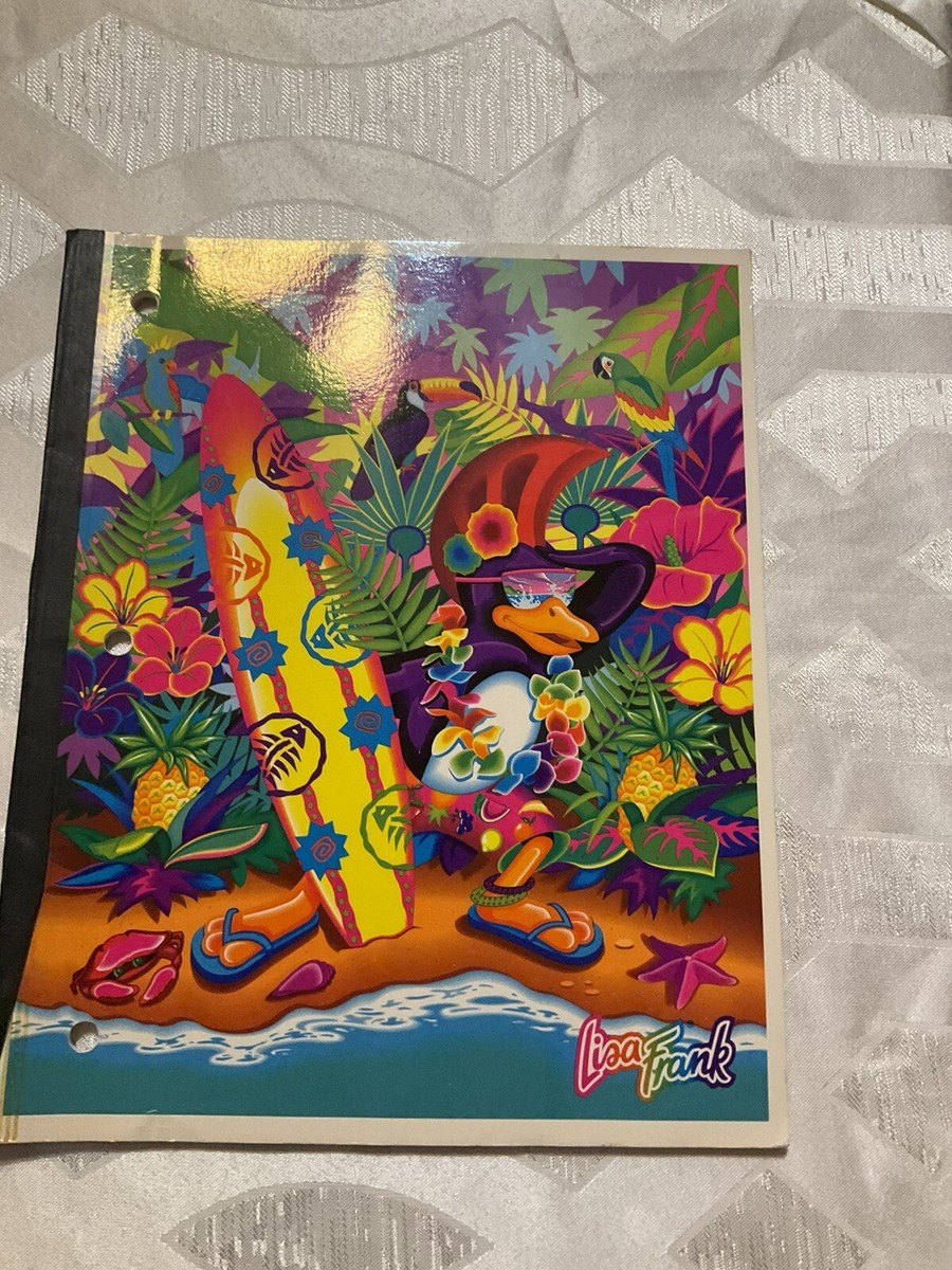 Vintage Lisa Frank Notebook surfer penguin Designer Collection