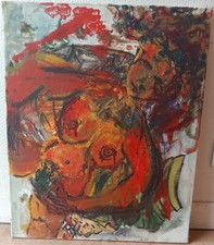 Toile Expressionniste Nu Coquin Et Déjanté 1997 61cm/50cm