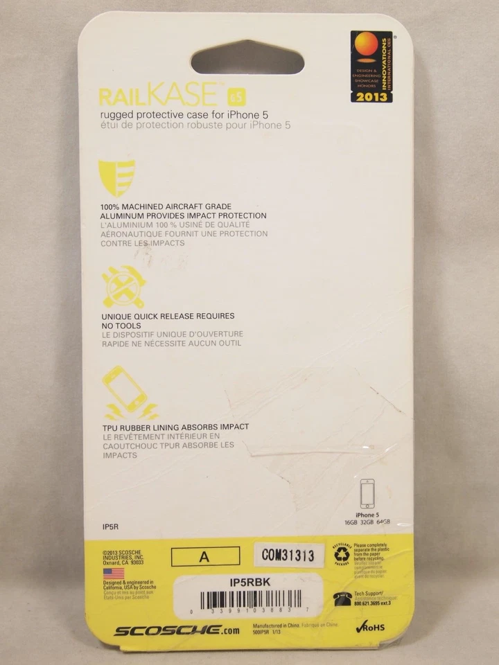 Scosche Black Aluminum Metal Dual Layer Bumper Case for iPhone SE(1st Gen)/5S/5 - Image 2 of 3