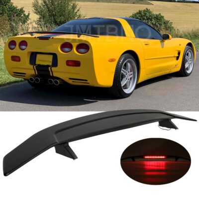 52'' Rear Trunk Spoiler GT Racing Wing LED Tail Light For Chevy Corvette C5 Coupe