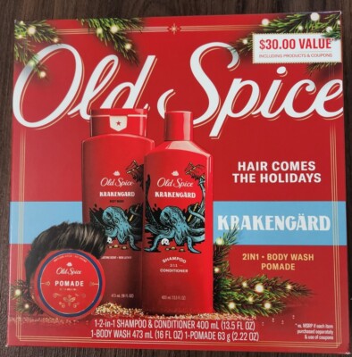 Old Spice Krakengard 3 Pc Body Care Gift Set NEW Sealed