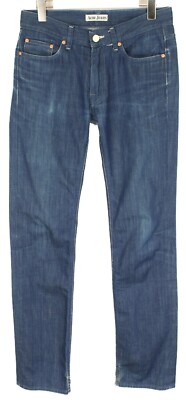 Acne Jeans Mic Flat Pack Herren W30/L34 Straight Fit Fade Effekt Reißverschluss