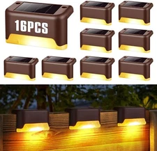 16Pcs Solar LED Deck Lights Outdoor Garden Patio Railing Decks Path Lighting