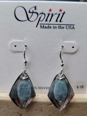 Spirit By Silver Forest Earrings Sterling Wire Made In USA Rock Dangle 