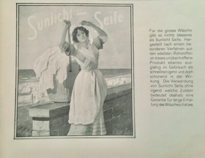 Originalwerbung Reklame 1911 Sunlicht Seife mit Wäscherin